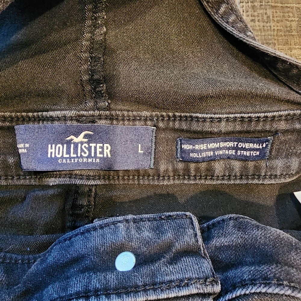 Hollister Women's Dark Denim Overalls - Picture 7 of 9